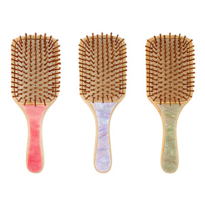 2025 mode naturel en bois bambou acrylique Hari brosse antistatique cuir chevelu Massage coussin d'air marbre peigne pour tous les Types Hari - Product Image 5