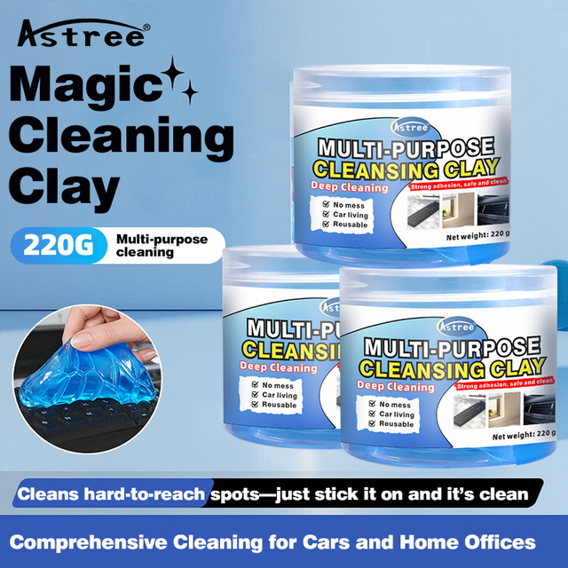 Astree Car Cleaning Gel 220g Interior Detailing Clay Dust Remover Reusable Putty Crevice Keyboard Dashboard Cleaner Auto OEM