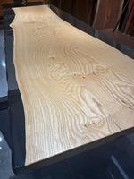 Ensemble de table à manger moderne en bois massif de frêne avec bord vivant + résine époxy pour la maison, le bar et la cuisine