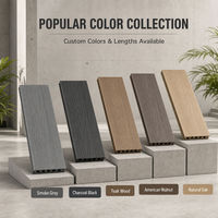 Planche de terrasse WPC extérieure moderne brossée à clipser, revêtement de sol co-extrudé gaufré 3D, surface antidérapante pour patio, jardin, complexe hôtelier -5