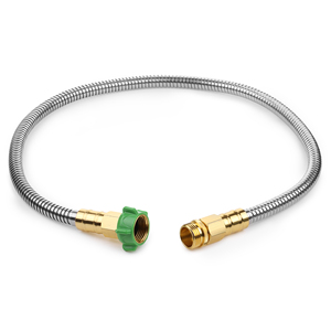 고품질 금속 정원 호스 스테인리스 스틸 견고한 물 호스, 견고한 조절식 노즐 포함 판매 - Product Image 2