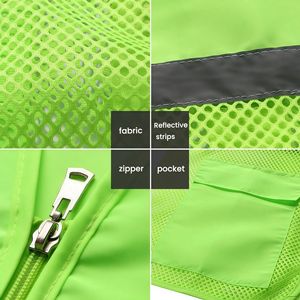 カスタム高視認性反射安全ベスト（ポケット2つ付き＆通気性メッシュ生地） - Product Image 5