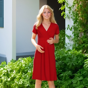 Mode femmes à manches courtes col en V grossesse allaitement <span class=keywords><strong>robe</strong></span> de maternité pour Photoshoot - Product Image 2