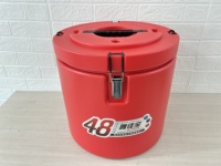 Vente directe usine : Ensemble de chariots d'hôtel 3/5 pièces, baril isotherme et seau à glace en plastique et acier rouge 4-7-15-30-60L