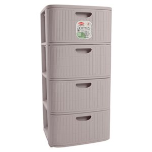 Cassettiera salvaspazio 4C (40x40x80cm) DOMUS HOME COLLECTION Greige 90101 - Product Image 1
