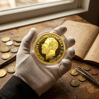 Décoration d'intérieur, collection historique, cadeau, finition antique, pièce de monnaie en or réplique du roi George V de 1 once