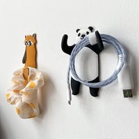 GABANA Décoration d'intérieur : Porte-clés mural flexible en PVC, métal, PU, GEL, auto-adhésif, motif animal mignon, écologique et original