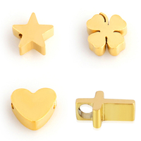 Breloques en forme de cœur en acier inoxydable, pendentif étoile croisée hautement poli pour la fabrication de bracelets et de colliers, accessoires de bijoux, 5 pièces