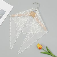 Voile de mariage brodé pour femmes Écharpes Triangle Polyester Voile de dentelle Hijab