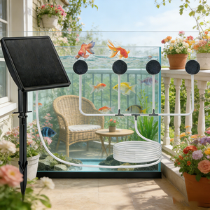 Draagbare zonne-luchtpomp met reservebatterij voor noodgevallen, zuurstofvoorziening van aquariums, off-grid gebruik, op zonne-energie, DC 5V - Product Image 1