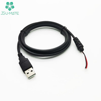 Câble USB 2.0 mâle vers fil nu à extrémité ouverte en cuivre, cordon d'alimentation USB-A 2.0 mâle avec gaine de décharge de tension