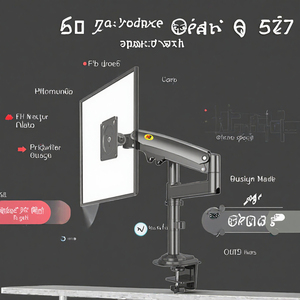 <strong>NB</strong> Height Adjustable Iron Monitor Desk Stand Wall Mount 30 Inches VESA 100x100 for TV and Computer - Product Image 3