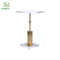 Salon Tables d'appoint transparentes décoration de la maison milieu du siècle luxe doré moderne acrylique Table basse carrée