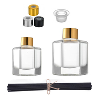 Vente en gros bouteille hexagonale diffuseur de 50ml en verre bouteille d'aromathérapie 120ml bouchon à visser bouteille de désodorisant de remplissage