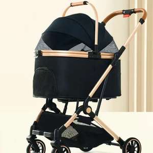 हल्के ऑक्सबर्ड एब्स चार-पहिया पर्यावरण अनुकूल फोल्डेबल फैशन पालतू कुत्ते बिल्लियों के लिए 15 किलो क्षमता - Product Image 1