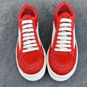 נעלי מעצבים באיכות גבוהה גברים מעצבים יוניסקס אדום וינטג 'נעלי ספורט עם פרווה - Product Image 2