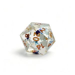 Ensemble de dés polyédriques personnalisés pour D&D, faits à la main en résine, 7 pièces, dés multi-faces avec autocollants intégrés pour RPG Dungeons & Dragons - Product Image 5