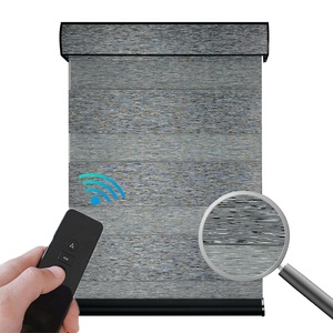 Electric Zebra <strong>Roller</strong> Shade Remote Window Curtains <strong>Blinds</strong> <strong>Grey</strong> Sheer Layer <strong>Roller</strong> Zebra <strong>Blind</strong> - Product Image 3