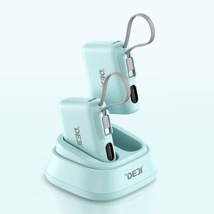 Deji Trạm Sạc di động với ngân hàng điện nhỏ 5 gói được xây dựng trong USB C Cáp, gia đình chia sẻ pd20w sạc nhanh - Product Image 2