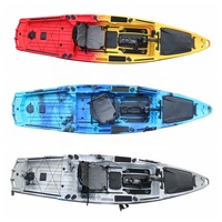 Kayak de pêche à pédales Sit-on-Top avec moteur à pédales, kayak/canoë de tourisme motorisé, canoë transparent Vicking 13 pieds CE HDPE 3 ans