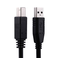 Kabel USB 3.0 Berkualitas Tinggi Tipe A Male ke B Male untuk Scanner Fujitsu ScanSnap IX500, Monitor Dell S2340T & Kamera dengan Pelindung Kepang