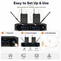 Sistema de Auriculares Inalámbricos de Doble Canal EX602-T, Micrófono Inalámbrico UHF True Diversity para Espectáculos y Presentaciones