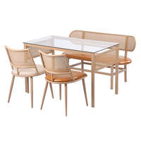 Échantillon Gratuit - Table à Manger Moderne de Luxe en Verre, Style Nordique, Gain de Place, Ronde, Rectangulaire, Petite, Haute, 6 Places, Fabriquée en Chine