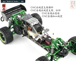 Auto RC ROFUN BAHA450 Versione 2022 Scala 1:5 Motore 45CC ad Alta Velocità Fuoristrada Trazione Posteriore Pronta all'Uso Caricatore Cavo USB 2 Canali - Product Image 6