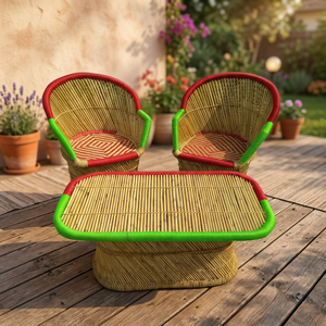Hot Selling BS INTERNATIONAL BS-00132 Bamboo Furniture Good Quality <b>Chairs</b> Table Set Contemporary Design School Use Stool - Product Image 1