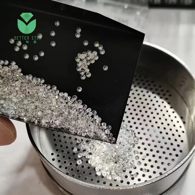 Melee Lâche Cvd Diamants 0.8-3.3mm Blanc DEF VVS-SI Laboratoire Diamant Synthétique Rond Brillant Coupe Hpht Diamant CVD