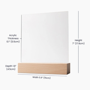 Calendario LED Acrílico Personalizable con Foto y Fecha, Luz Nocturna Blanca Cálida con Alimentación USB, Base <span class=keywords><strong>de</strong></span> Madera, Placa Acrílica Personalizada - Product Image 6