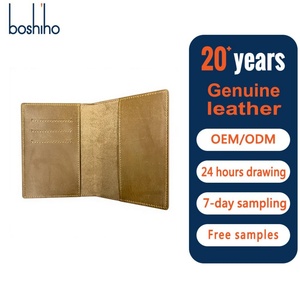 Porta Pasaportes de Cuero Crazy Horse Boshiho con RFID, Diseño Personalizado, Antirrobo, para Hombre, Porta Tarjetas de Crédito - Product Image 1