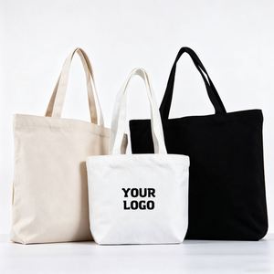 กระเป๋าผ้าแคนวาสสำหรับใส่ของชำแบบขายส่ง โปรโมชั่นสำหรับธุรกิจ ของขวัญงานอีเว้นท์ กระเป๋าโท้ทผ้าฝ้ายพร้อมโลโก้พิมพ์ตามสั่ง - Product Image 1
