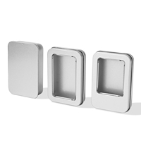 Boîte en métal rectangulaire pour emballage de biscuits et de thé de qualité alimentaire, boîte en métal avec couvercle transparent, boîte en métal personnalisée avec fenêtre