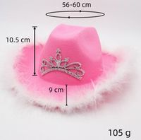 Unisex13 LED Light up rosa feltro Tiara Cowboy cappello per la festa di pesca Outdoor SportsTravel Casual Business taglia personalizzata