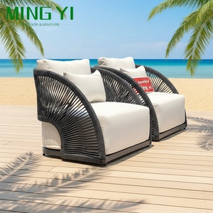 Ensemble de meubles de jardin en aluminium tressé imperméable en gros, ensemble de canapé de patio, 4 pièces avec coussin, ensemble de salon - Product Image 4