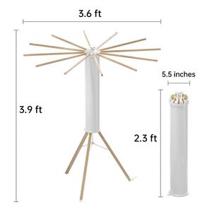 Séchoir à linge pliable en <span class=keywords><strong>bambou</strong></span> en forme de pieuvre, trépied en bois, support de suspension pour sèche-linge, design moderne - Product Image 6