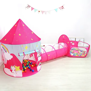 Lot de 3 tentes en polyester pour enfants, maison de jeu portable, <span class=keywords><strong>piscine</strong></span> à balles <span class=keywords><strong>et</strong></span> <span class=keywords><strong>tunnel</strong></span> d'éveil pliable - Product Image 1