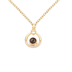 Collana con Proiezione Fotografica Personalizzata '<span class=keywords><strong>Ti</strong></span> <span class=keywords><strong>Amo</strong></span>' in 100 Lingue, Ciondolo Rotondo in Zircone con Immagine Nascosta, Regalo Romantico <span class=keywords><strong>per</strong></span> <span class=keywords><strong>Lei</strong></span> - Product Image 2