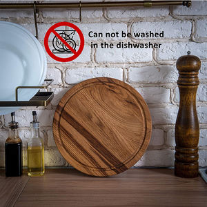 Tabla de cortar de madera redonda personalizada de 12 pulgadas para bistec, <span class=keywords><strong>pizza</strong></span>, chocolate, bandeja de cocina para picar - Product Image 5