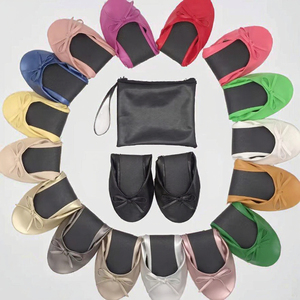 Ballerines rose vif imprimées pour femme, escarpins pliables à enfiler, chaussures d'été pour après-soirée - Product Image 3