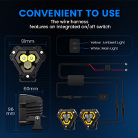 Projecteurs LED 4x4 3,5 pouces 28W 1597LM, faisceau spot et large, DRL ambre, éclairage de conduite, étanche IP68, pour Wrangler JK JL Bronco