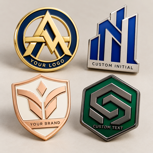 Custom Corporate Logo Hard <b>Enamel</b> <b>Pins</b> Gold Silver Rose Gold Black Nickel Employee Brand <b>Badges</b> OEM ODM Man OEM ODM Manufacturer - Product Image 1