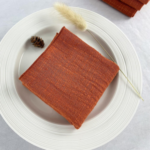 Servilleta de gasa de tela de queso de lino 100% de estilo moderno servilletas desechables duraderas bordadas para Bodas de alta calidad - Product Image 3