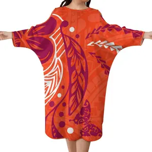 hawaiian style batwing sleeve prom dresses 2022 island stretch cozy women dress polynesian samoa tribal dress fashionable