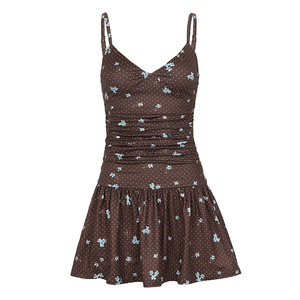 Vestido elegante ajustado con estampado floral – Vestido casual de verano con tirantes finos para mujer - Product Image 6