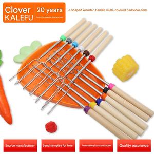 Bâtons à S'mores de 32 pouces pour foyer, longs bâtons pour rôtir les guimauves, <span class=keywords><strong>kit</strong></span> S'mores, brochettes S'mores, fourchette à hot-dogs, équipement de cuisson pour feu de camp - Product Image 3
