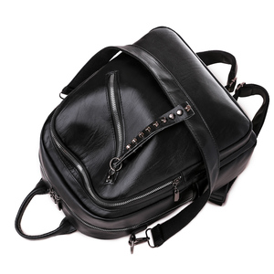 <span class=keywords><strong>Sac</strong></span> à <span class=keywords><strong>dos</strong></span> pour <span class=keywords><strong>femme</strong></span> en cuir PU de couleur unie, petit, tendance, grande capacité, antivol, portable - Product Image 2