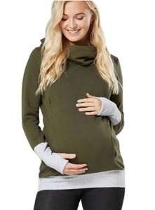 Sweatshirts et sweats à capuche pour femmes enceintes et allaitantes, grande taille, col rond, avec poches latérales - Product Image 6