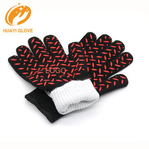 Guantes largos estampados de algodón y silicona resistentes a altas temperaturas para barbacoa, soporte para olla para horno, Guantes <span class=keywords><strong>Asador</strong></span> Parrilla - Product Image 2